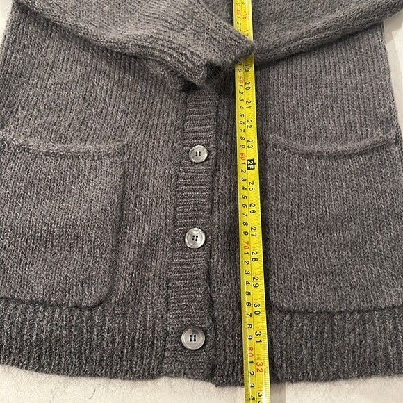 Ann Taylor Women’s Mohair Blend Open Front Cadigan Front Pockets Grey Size M - Picture 5 of 7